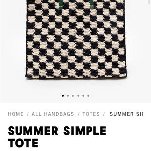 Clare V black and white crochet tote